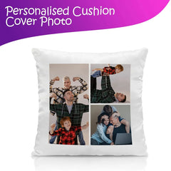 3 Images Double Sided Print Personalised Cushions Cover with Filling