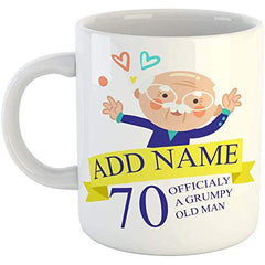Personalised Grumpy Old Man Mug | Custom Name Funny Gift | UK