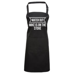 Personalised 'Watch Out' Pocket Apron | Custom Name Funny Gift | UK