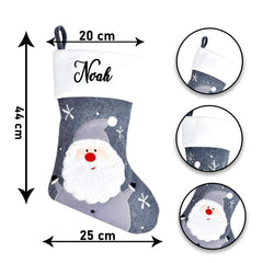 Personalised Kids Name Christmas Stocking - Custom Blue Stocking