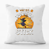 Flying Witch Cushion Cover | Spooky Halloween Decor | Personalised Gifts UK