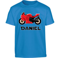 Personalised Custom Name Motorbike Kids T-Shirt