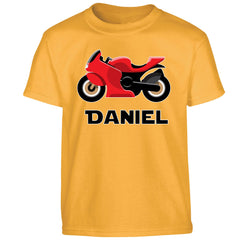 Personalised Custom Name Motorbike Kids T-Shirt