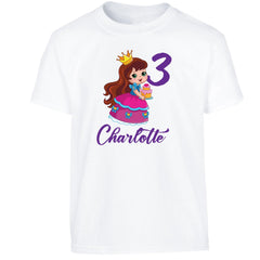 Personalised Girls T-Shirt | Custom Name & Age Girls Tops