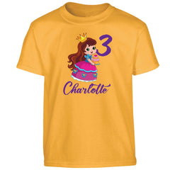 Personalised Girls T-Shirt | Custom Name & Age Girls Tops