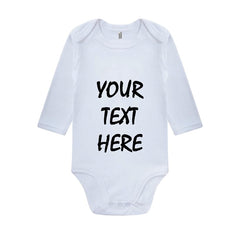 Personalised Any Text Newborn Long Sleeve Baby Vest