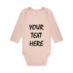 Personalised Any Text Newborn Long Sleeve Baby Vest
