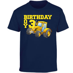 Personalised Tractor Birthday T-Shirt | Custom Age Kids Tee | UK