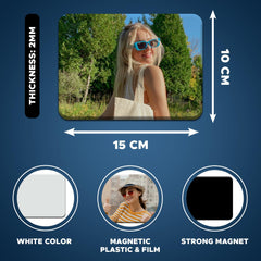 Personalised Fridge Magnets - Customizable Magnetic White Rectangle Photo Frame-2