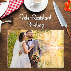 Personalised Glass Cutting Board | Custom Photo & Text Kitchen Gift | UK