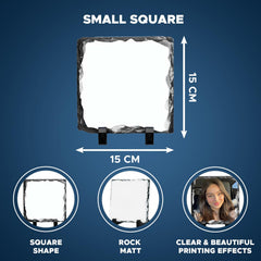 Personalised Photo 15x15cm Slate - Customised Heart and Square Slate-7
