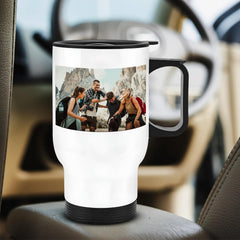 Personalised Travel Mug | Custom Photo & Text Stainless Steel Cup | UK