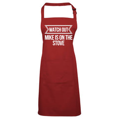 Personalised 'Watch Out' Pocket Apron | Custom Name Funny Gift | UK