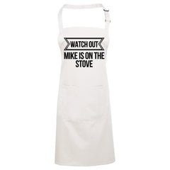 Personalised 'Watch Out' Pocket Apron | Custom Name Funny Gift | UK
