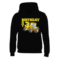 Personalised Custom Age Hoody - Tractor Design Hoodie for Boys