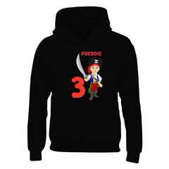 Personalised Any Name & Age Pirate Hoody - Boys Custom Hoodie