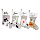 Personalised Kids Name Christmas Stocking - Grey Custom Stocking
