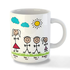 Personalised Mum & Dad Mug | Custom Family Names Ceramic Mug | UK