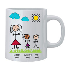 Personalised Mum & Dad Mug | Custom Family Names Ceramic Mug | UK