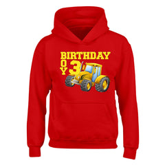 Personalised Custom Age Hoody - Tractor Design Hoodie for Boys