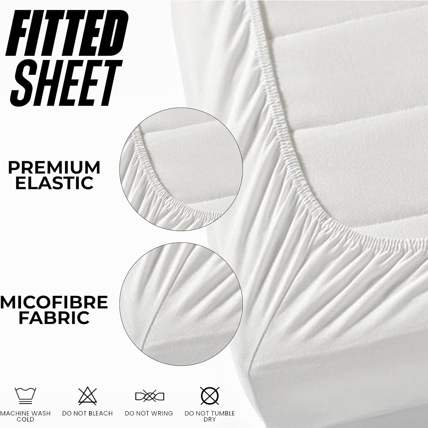 Fitted Bed Sheets | Deep Fit for Mattress Protection | Microfibre, Soft, and Durable Bed Sheets