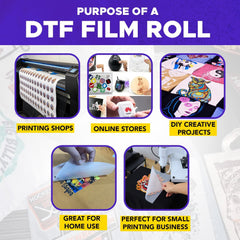 DTF Transfer Film Roll 60cm x 100m – Double Sided Matte PET Heat Transfer Paper for Inkjet Printers