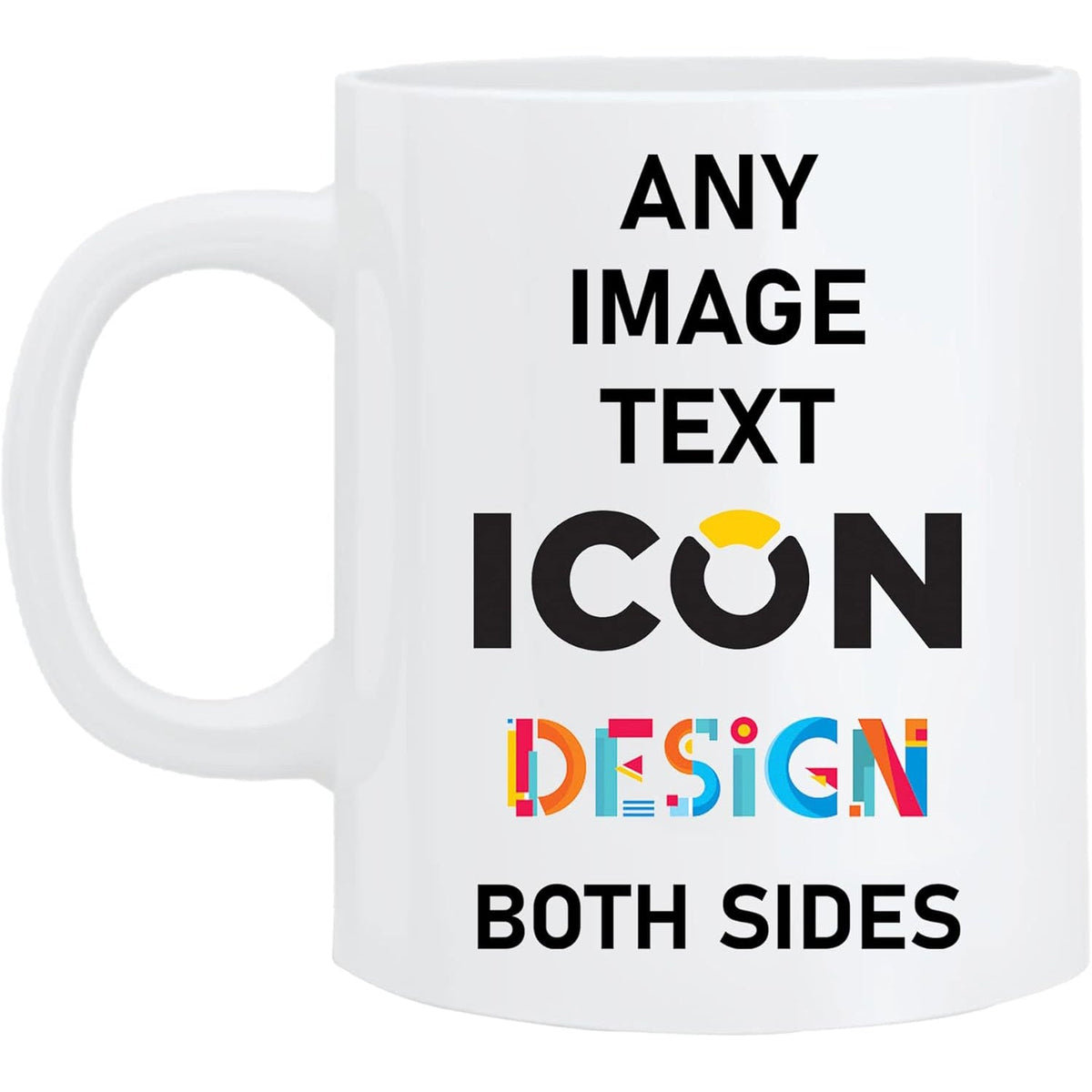 Personalised photo mug with custom picture on white ceramic 10oz mug UK