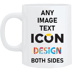 Personalised photo mug with custom picture on white ceramic 10oz mug UK