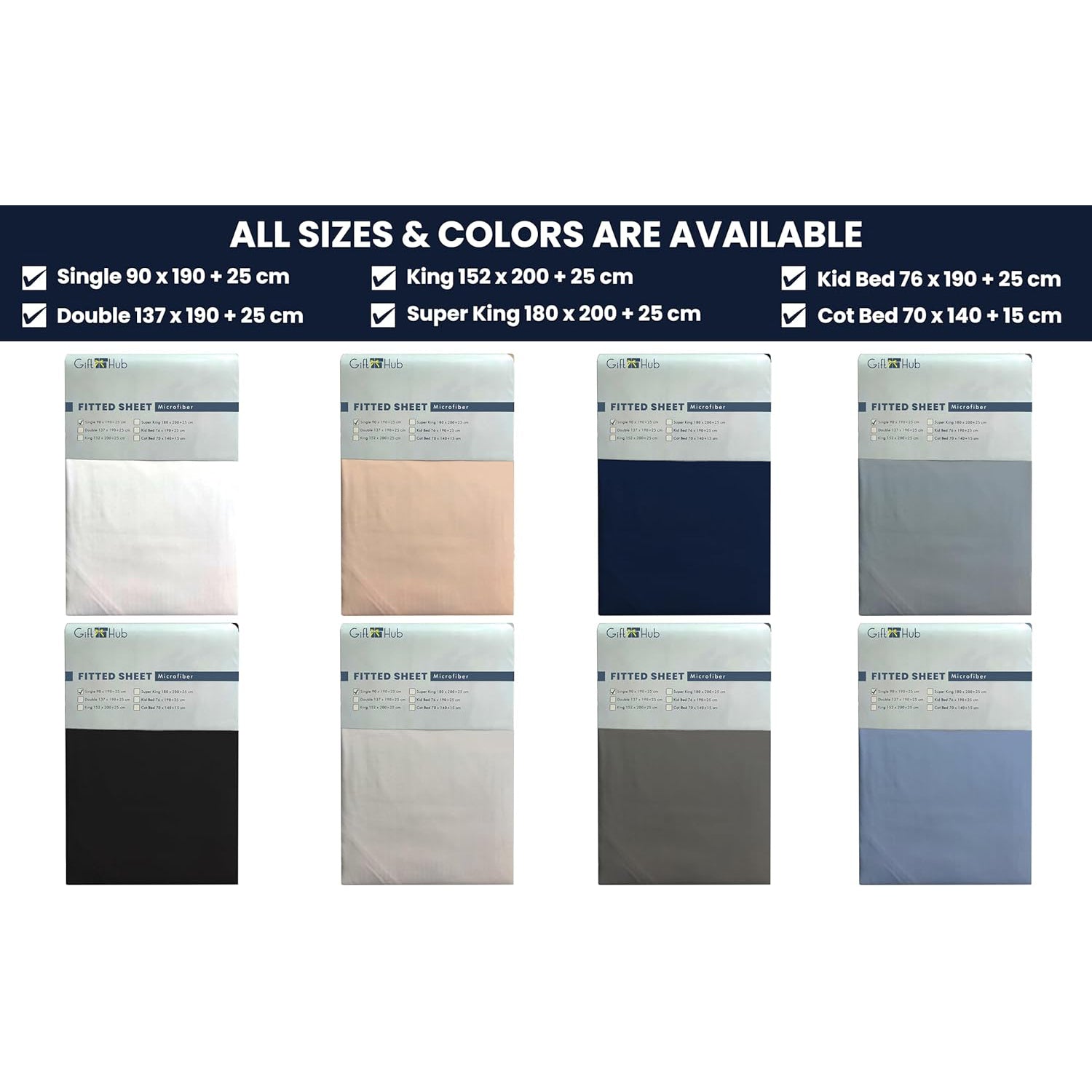 Fitted Bed Sheets | Deep Fit for Mattress Protection | Microfibre, Soft, and Durable Bed Sheets