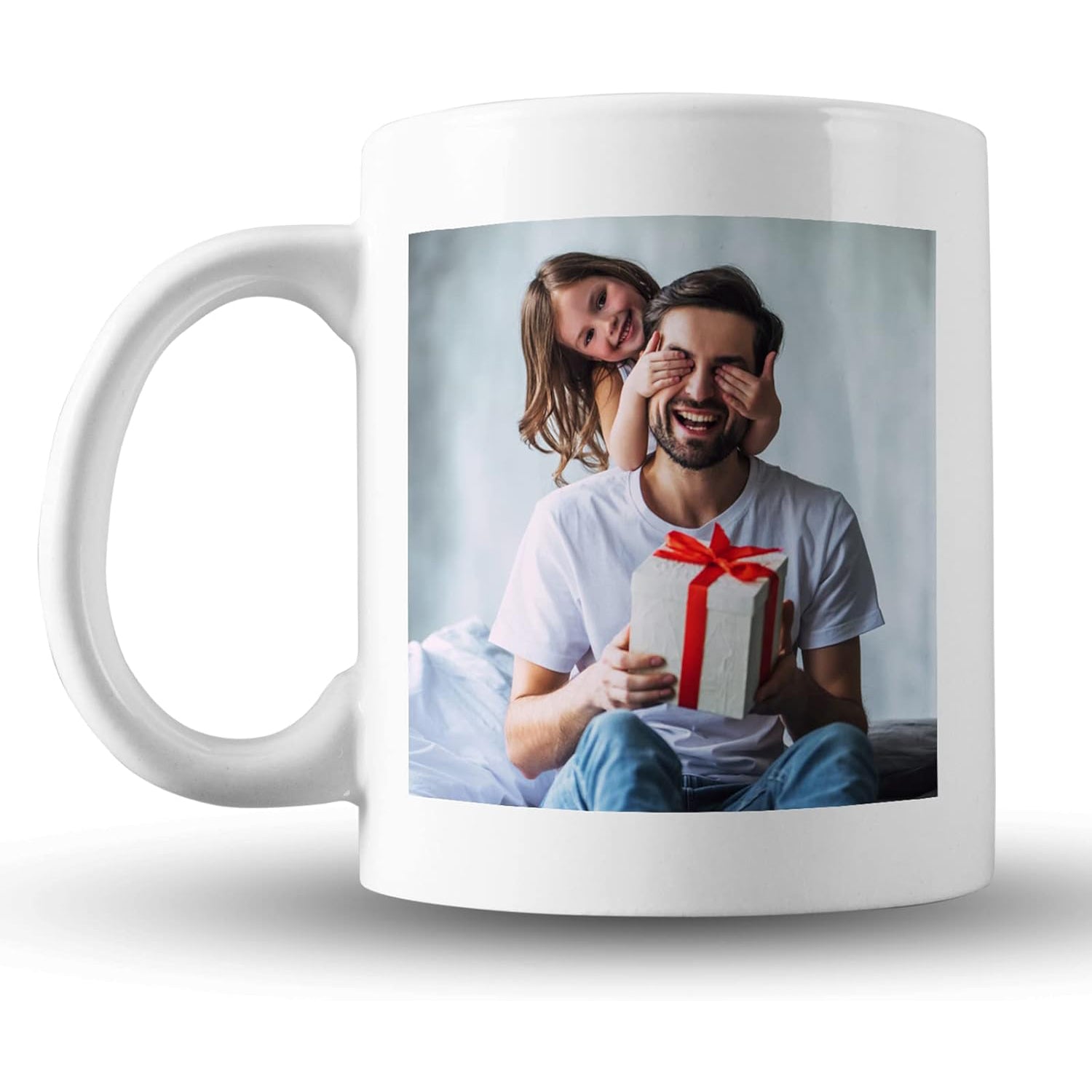 Custom photo mug gift with name and text personalisation