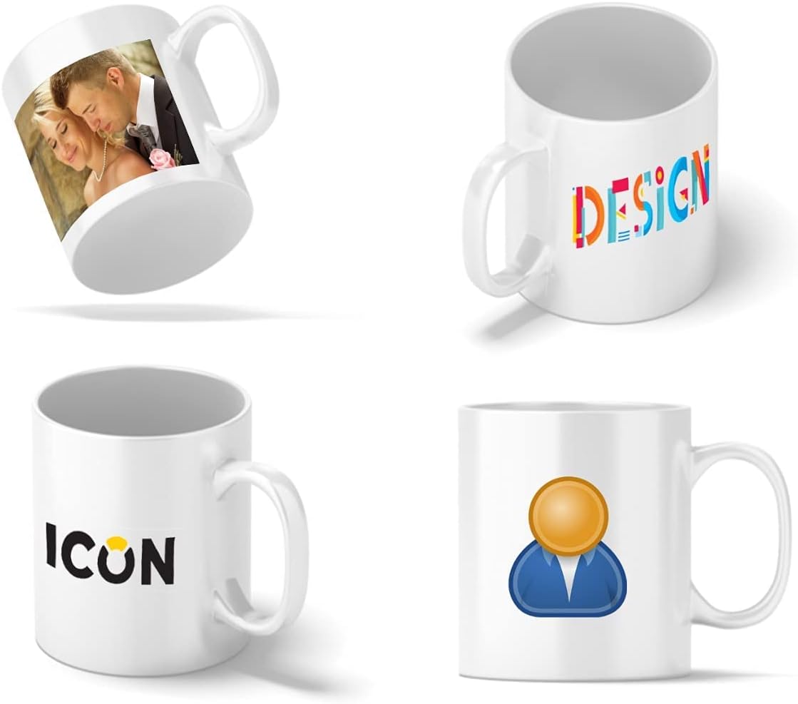 Personalised Mug with Name and Customized Text Logo Design and Picture Gift for Him and Her