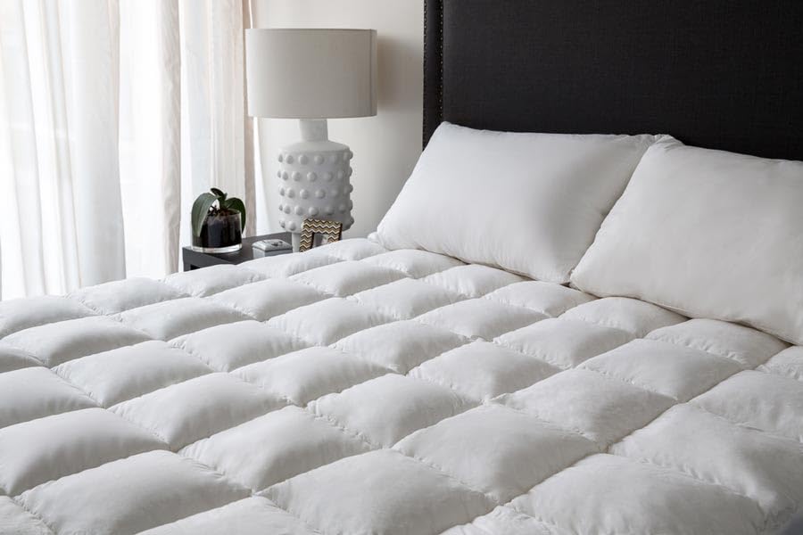 Mattress Topper | Soft & Fluffy Quilted Microfiber Mattress Protector | Firm, Foldable, Comfortable & Hypoallergenic Bed Topper