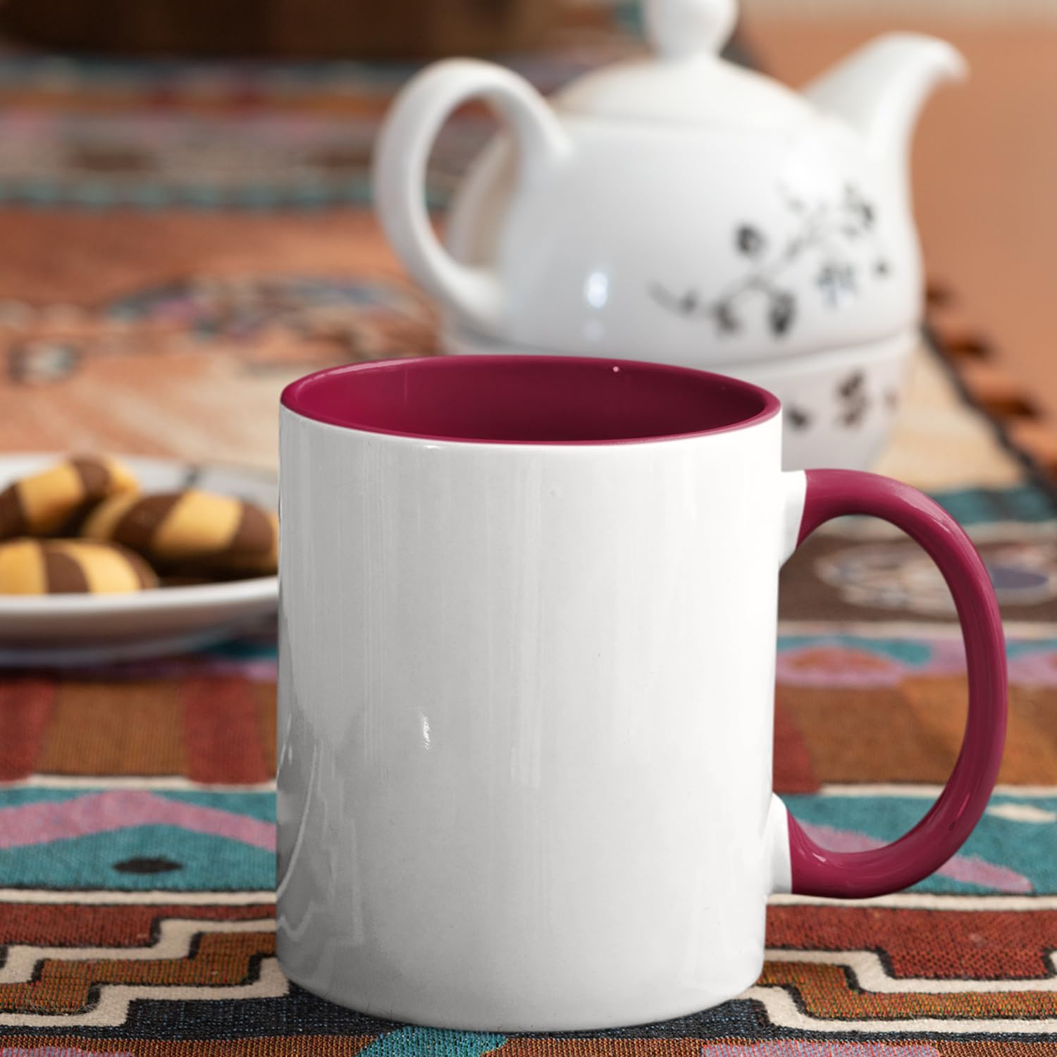 Sublimation Mugs 11oz Blank with Coloured Large Handle & Inner with Box