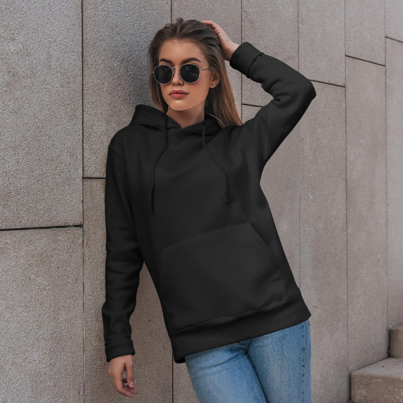 Work Hoodies For Men - Plain Black Hoodie work Jumper For Mens and Womens