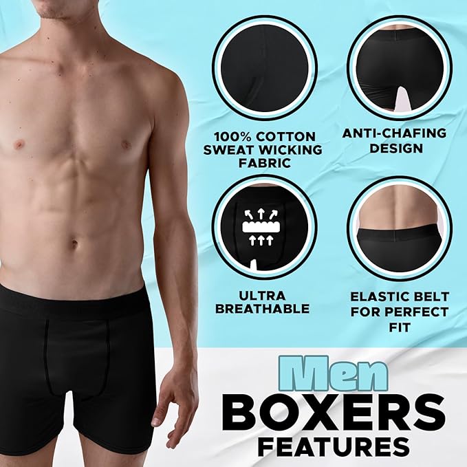 Mens Boxers Shorts Multipack – Cotton Black Men’s Underwear Trunks