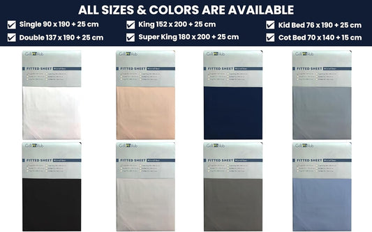 Fitted Bed Sheets | Deep Fit for Mattress Protection | Microfibre, Soft, and Durable Bed Sheets