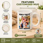 Personalised Photo Mug | Custom Text & Picture Ceramic Mug | UK