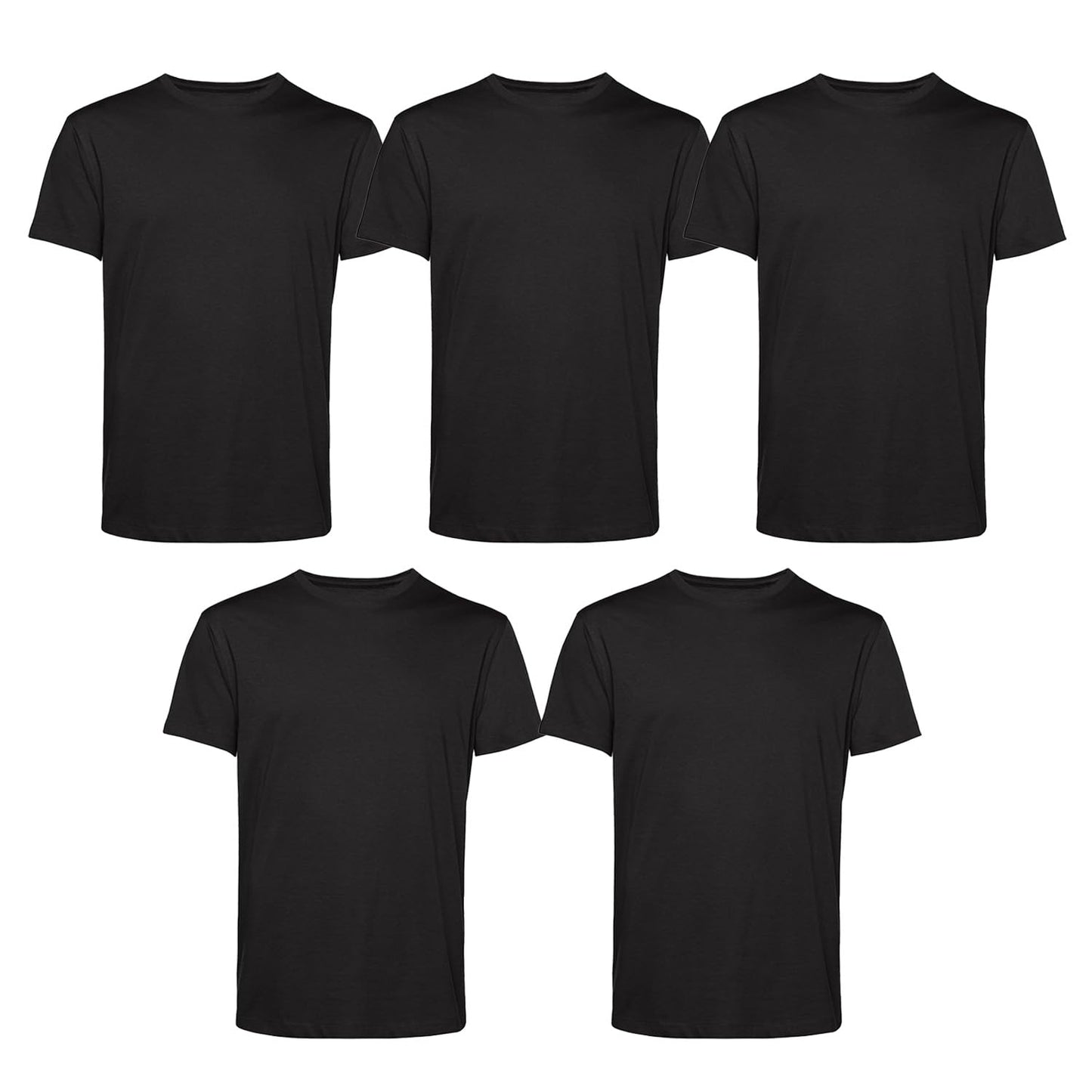 Men’s T-Shirts Multipack | Crew Neck Short Sleeve Cotton 5 Pack T-Shirts | Gym Tops for Him