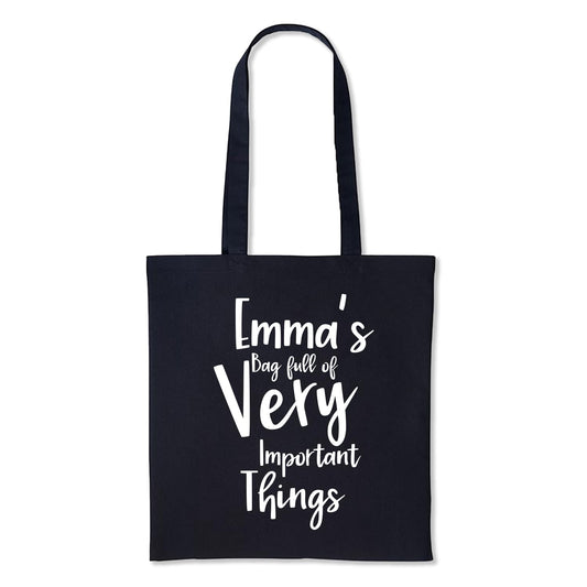 Bag full of Very Important Things Multicolor Personalised Tote bag