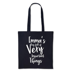 Bag full of Very Important Things Multicolor Personalised Tote bag
