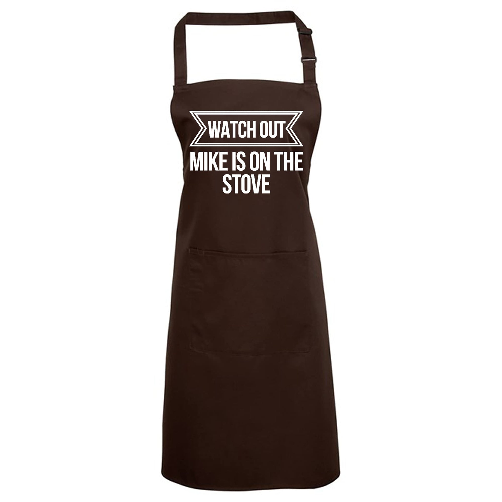 Watch Out Personalised Pocket Apron - Customize Apron