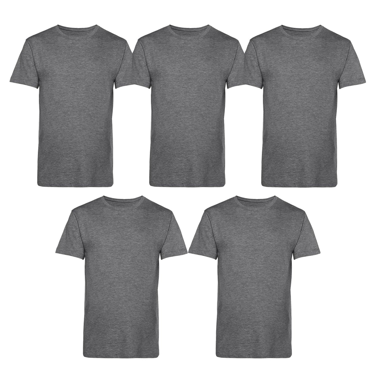 Men’s T-Shirts Multipack | Crew Neck Short Sleeve Cotton 5 Pack T-Shirts | Gym Tops for Him