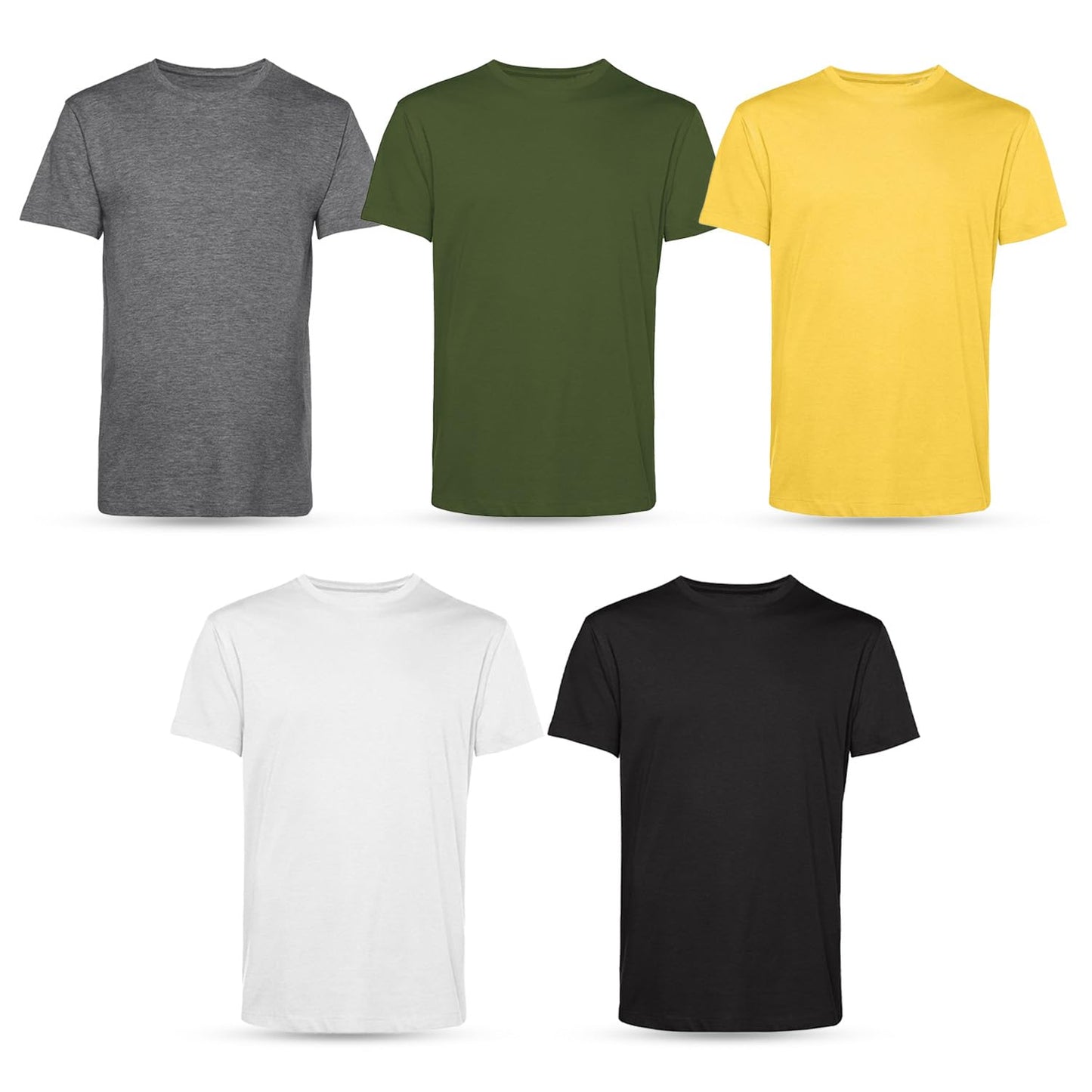 Men’s T-Shirts Multipack | Crew Neck Short Sleeve Cotton 5 Pack T-Shirts | Gym Tops for Him
