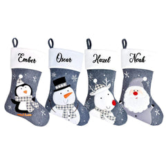 Personalised Kids Name Christmas Stocking  - Custom Blue Stocking