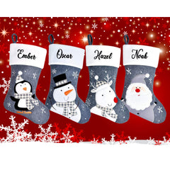 Personalised Kids Name Christmas Stocking  - Custom Blue Stocking