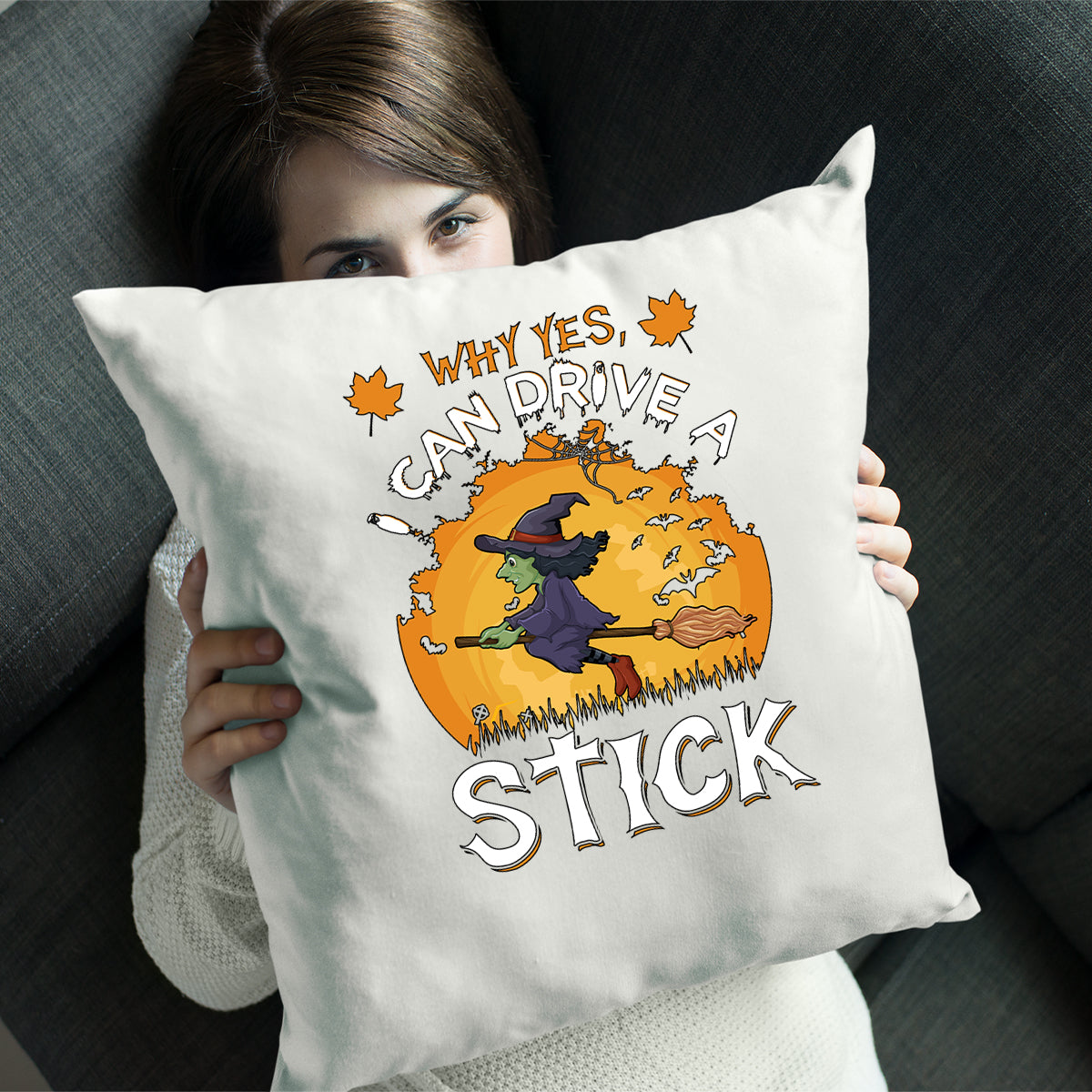 Halloween Flaying Witch Cushion Cover | Spooky Scary Halloween Gift