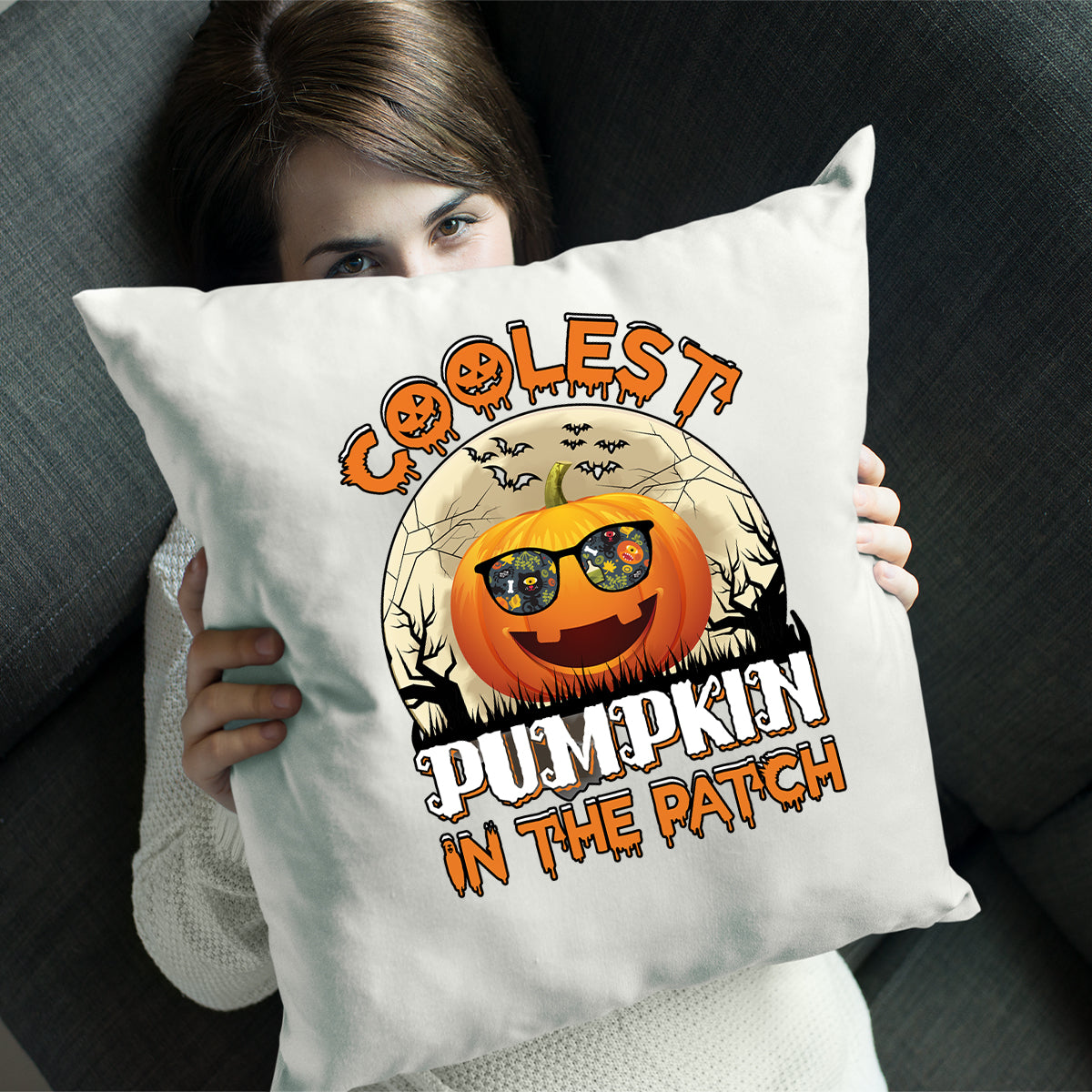 Halloween Coolest Pumpkin Cushion Cover | Spooky Scary Halloween Gift