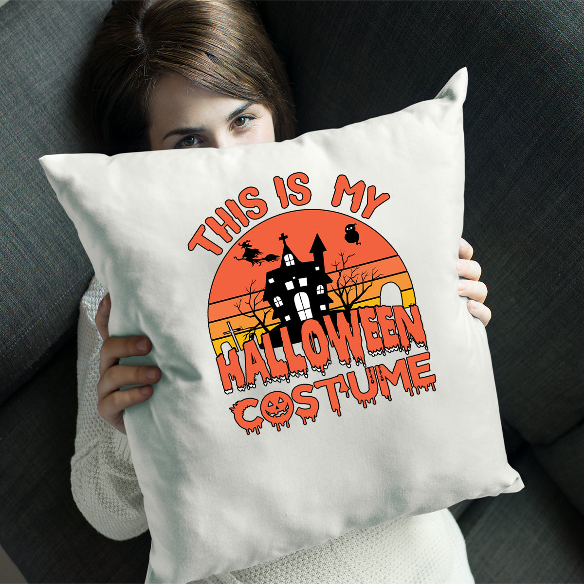 This is My Halloween Cushion Cover | Spooky Scary Horror House Halloween Gift