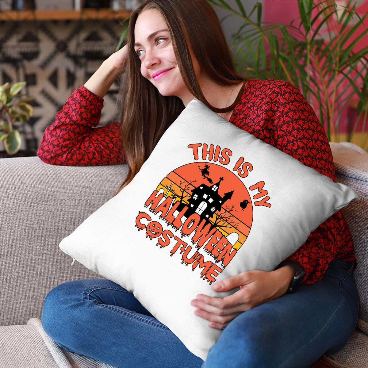 This is My Halloween Cushion Cover | Spooky Scary Horror House Halloween Gift