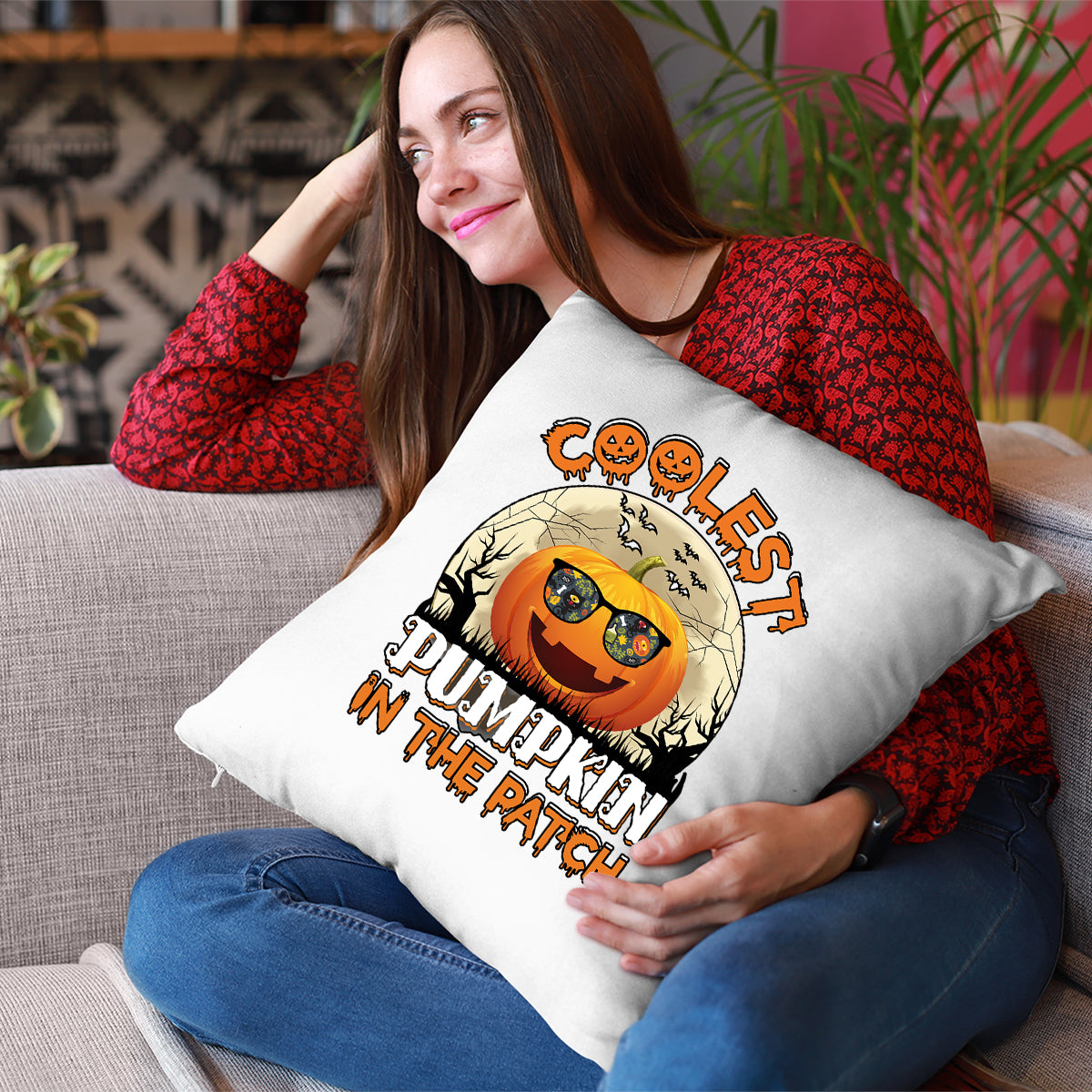 Halloween Coolest Pumpkin Cushion Cover | Spooky Scary Halloween Gift